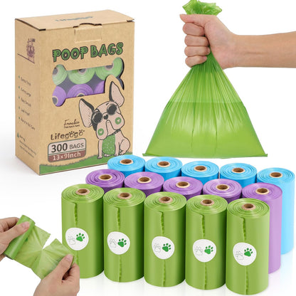Lifegogo dog poop bag 300 count box front view for authentic pet supplies.