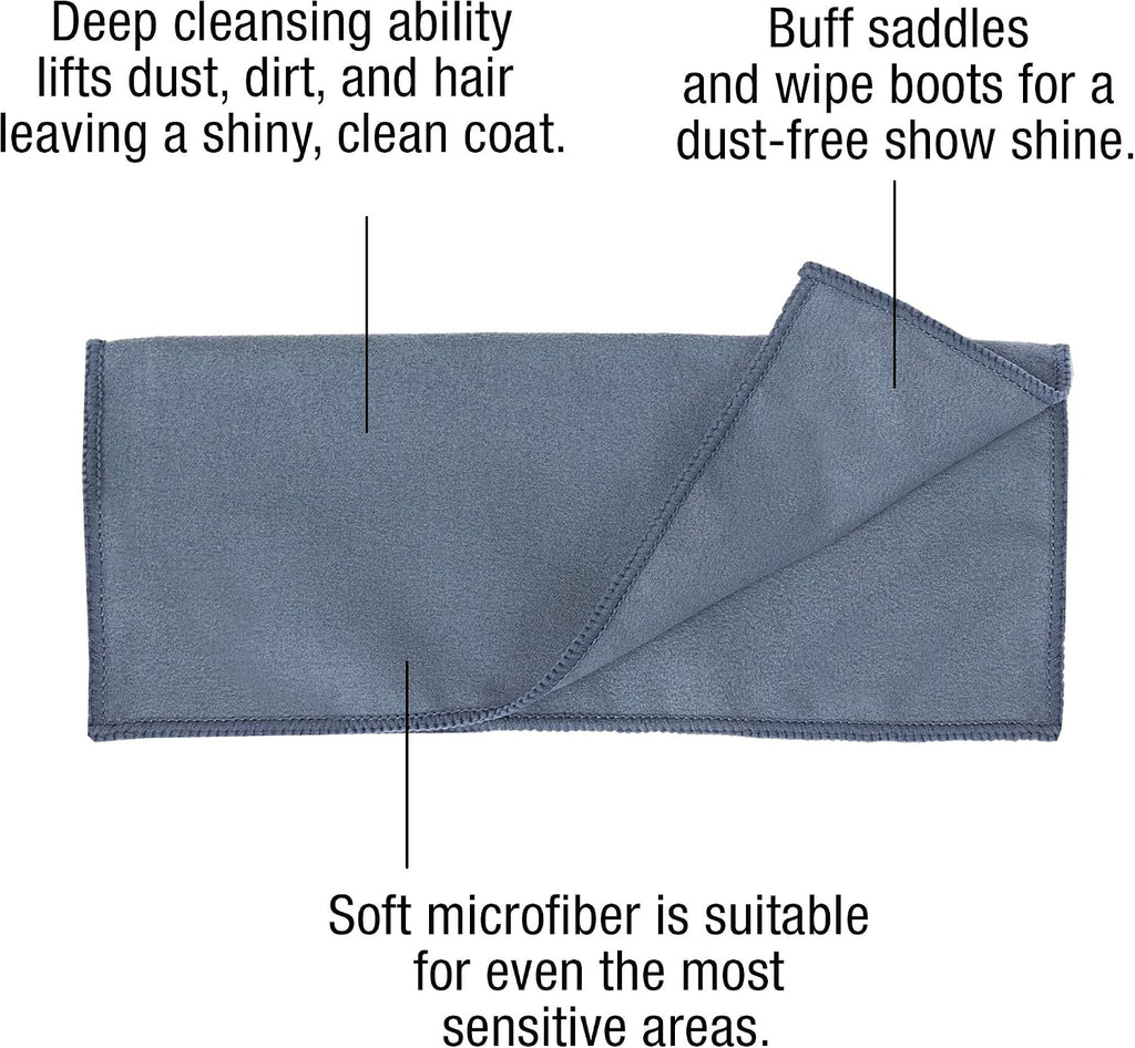 Equestrian tack cleaning towels shown inside a stable setting