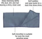 Equestrian tack cleaning towels shown inside a stable setting