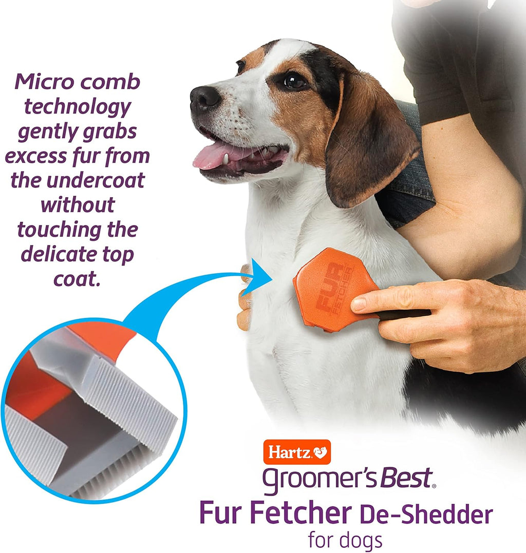 Hartz Groomer's Best Fur Fetcher De-Shedder Dog Brush side profile