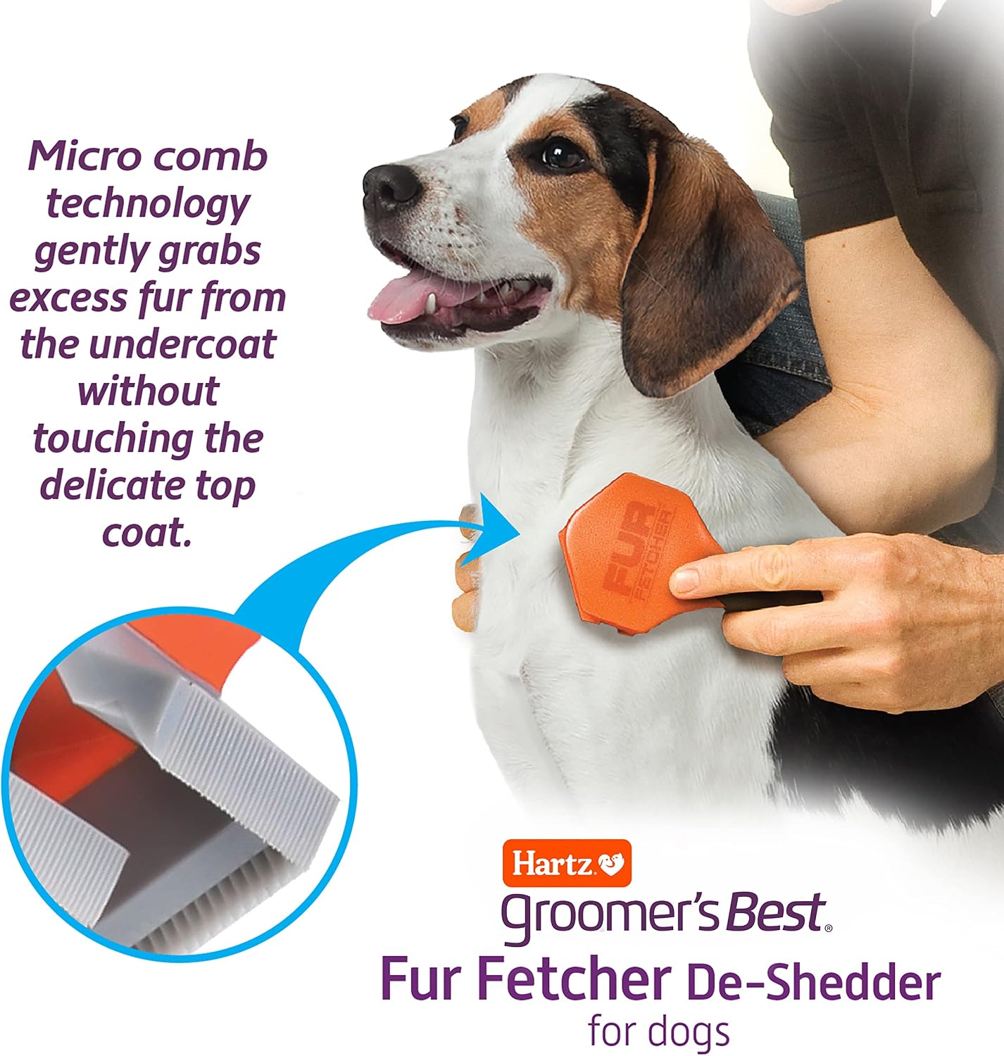 Side profile of black Hartz Groomer's Best deshedding tool