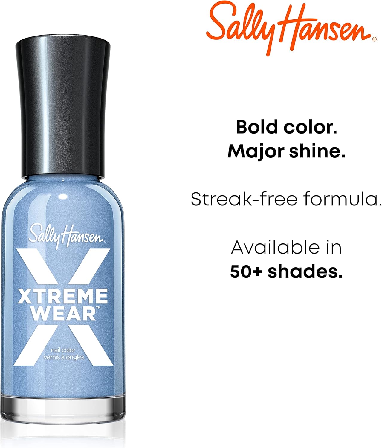 Sally Hansen Xtreme Wear Nail Polish, Streak-Free, Shiny Finish, Long-Lasting Nail Color, Black Out, 0.40 fl oz - Image 4