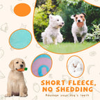 QTwoof teething dog plush set highlighting the soft fleece texture that aids in cleaning puppy teeth.