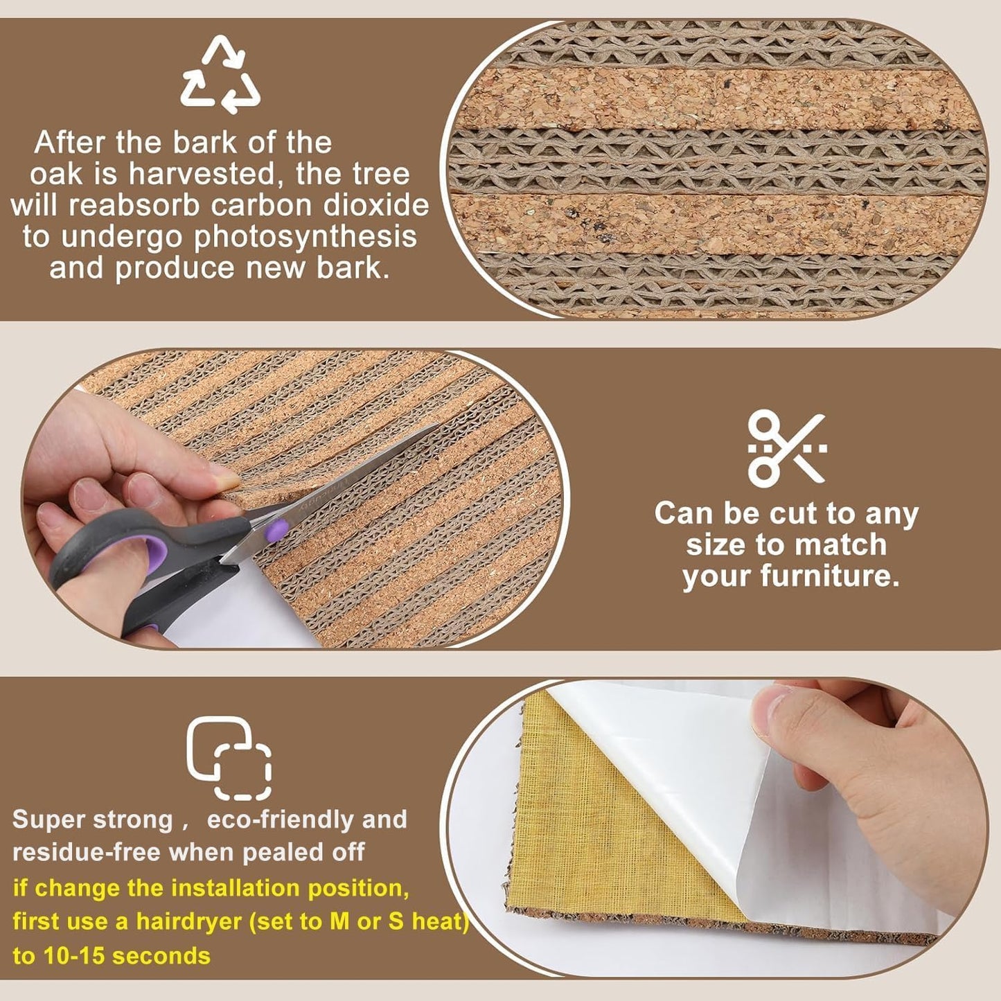 Close up of textured cork scratching surface