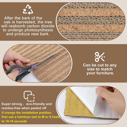 Close up of textured cork scratching surface