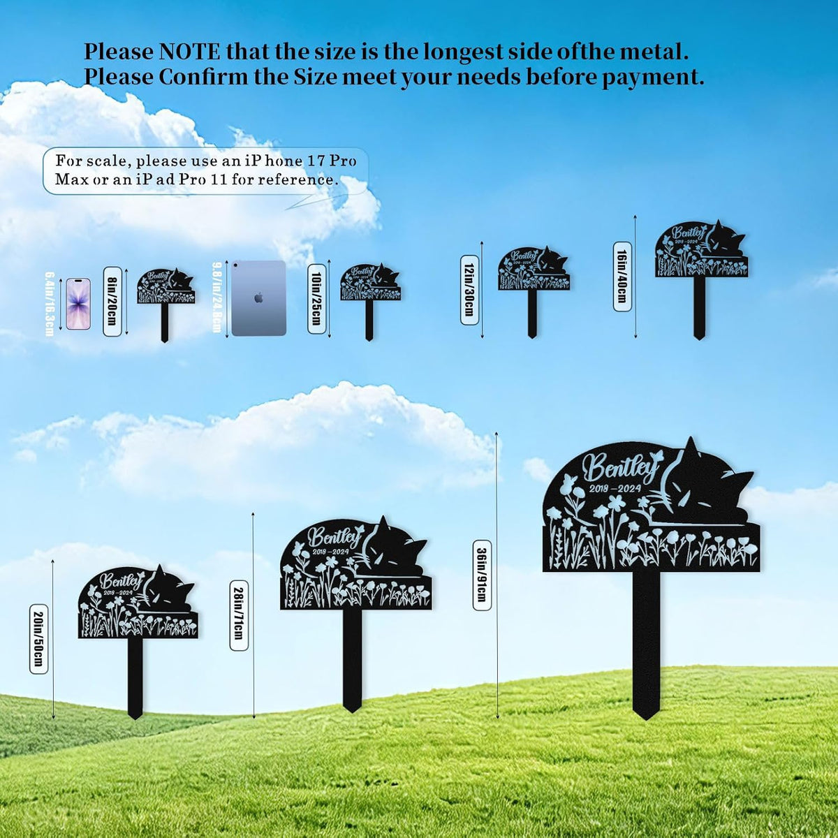 Custom Sleeping Cat Grave Marker Outdoor, Personalized Cat Memorial Grave - Image 7