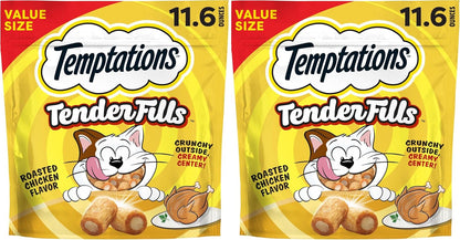 Temptations Tender Fills Crunchy and Soft Adult Cat Treats, Festive Feast Roasted Chicken Flavor, 11.6 oz. Pouch - Image 9