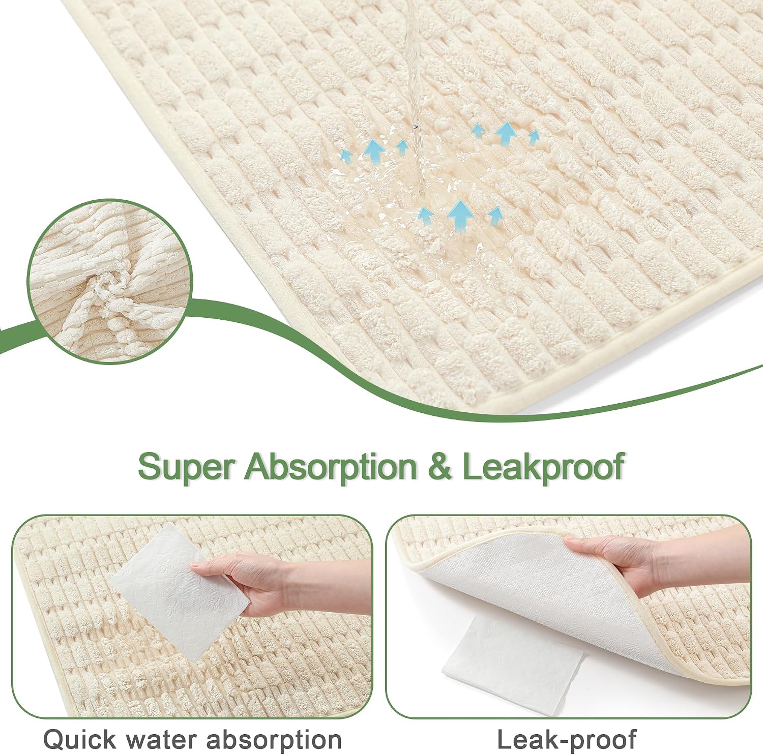 Close up of non-slip bottom on Sinotalent dog pee pads