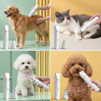 GenÃ©rico electric cat shaver machine being used gently around the facial area of a pet.