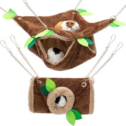 Orzechko small animal hammock and tunnel set front view