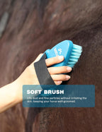 Shinewell 8 piece blue horse grooming set for shedding