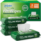 Inspire Naturals plant based pet wipes front view packaging for dogs and cats.