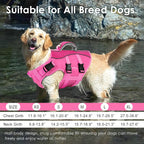Pink water safety vest for small medium and large dogs boating