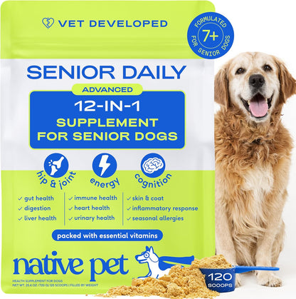 Native Pet The Daily Dog Vitamins & Supplements - 11-in-1 Multivitamin Powder for Dogs - Supports Whole Body Health, Digestion, Mobility & Immunity with Collagen, Glucosamine & Probiotics - 60 Scoops - Image 13