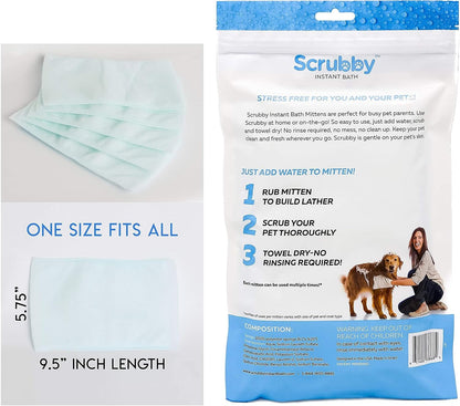 Close up of Scrubby Pet hypoallergenic pet cleaning wipes