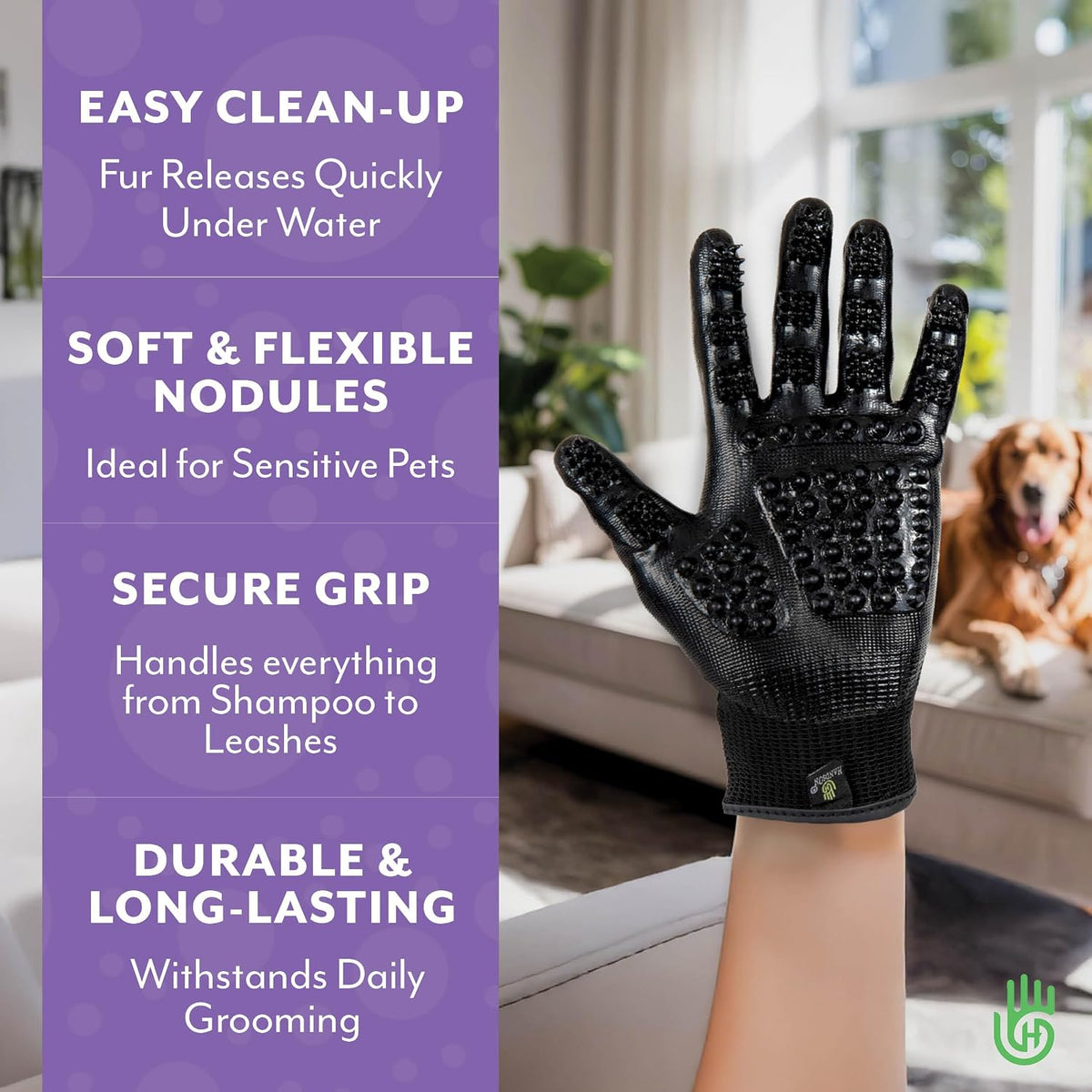 Close up of H HandsOn glove texture and mesh material