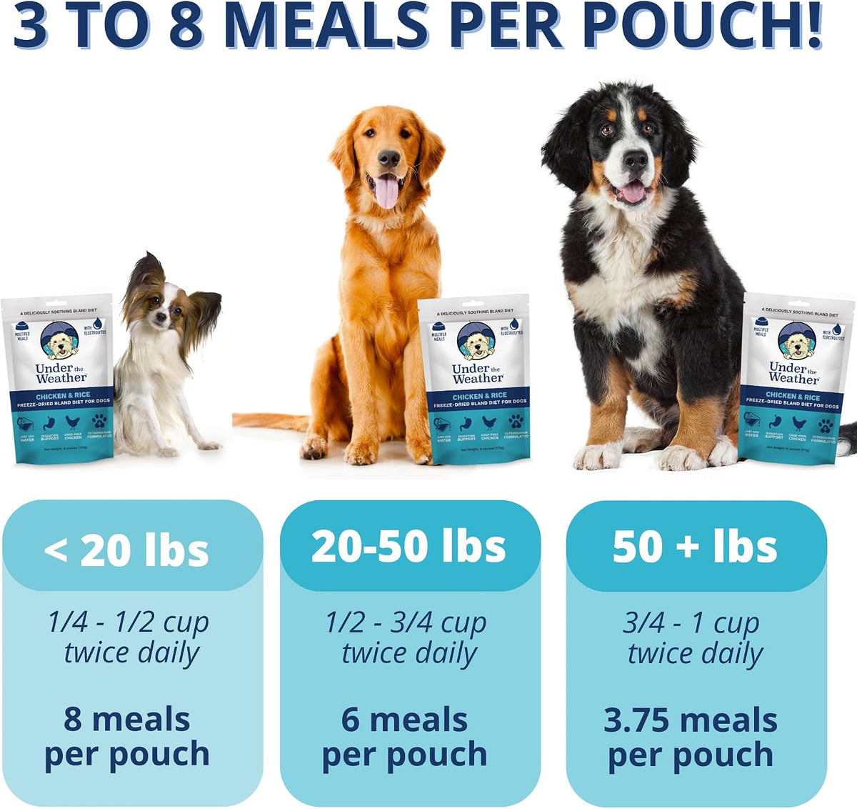 Under the Weather chicken and rice dog food back instructions