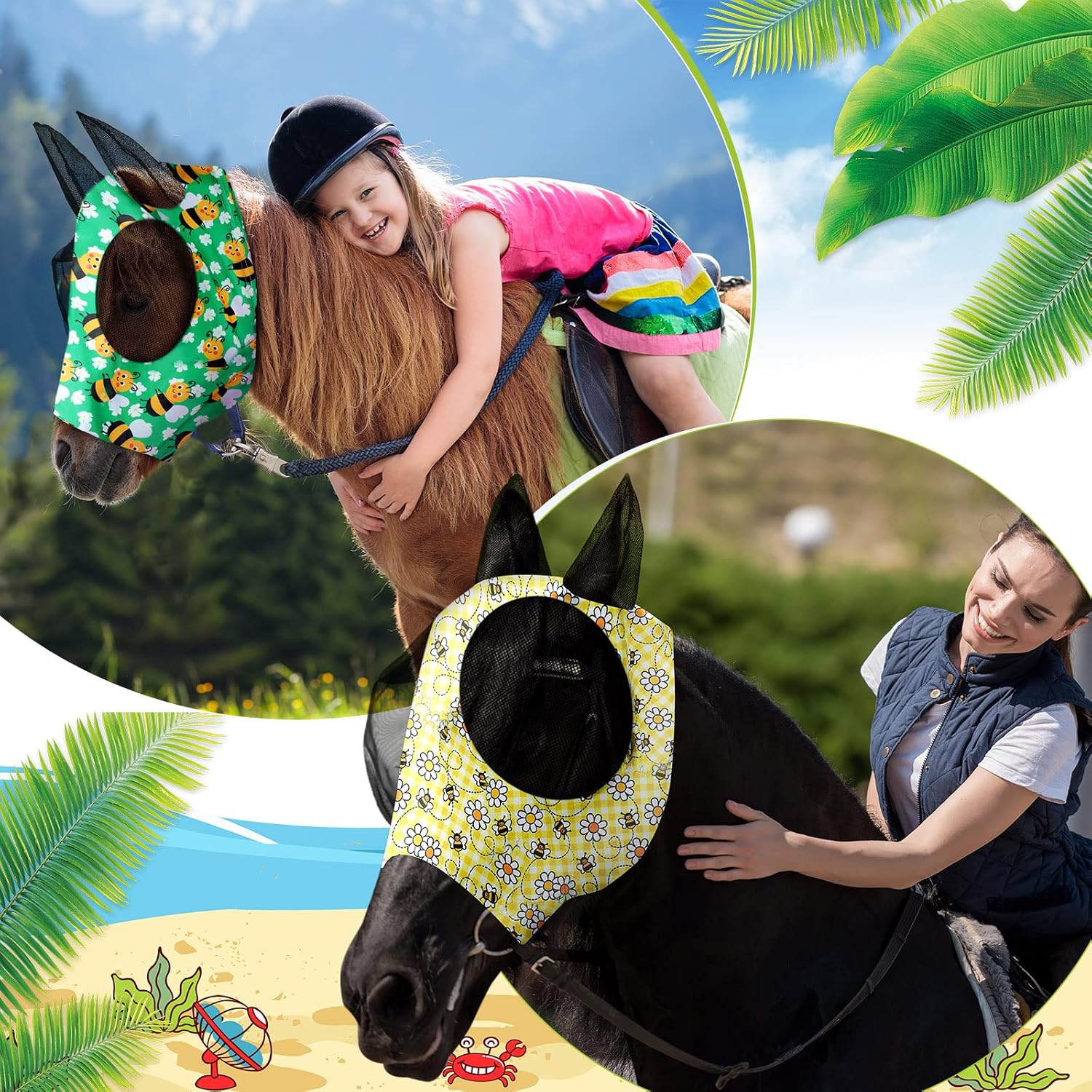 Side profile of horse wearing Qualirey UV protection fly mask