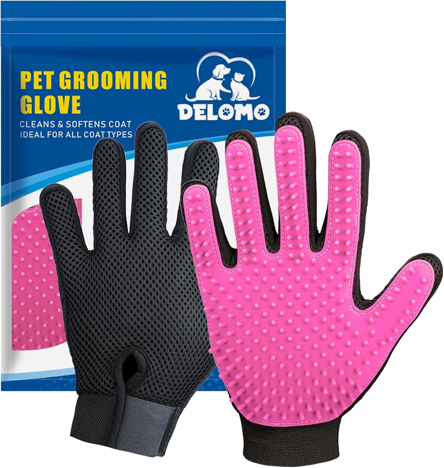 Upgrade Efficient Pet Hair Remover Gloves - Gentle Shedding Brushes for Dogs, Cats & Horses with Long and Short Hair - 1 Pair (Blue) - Image 13