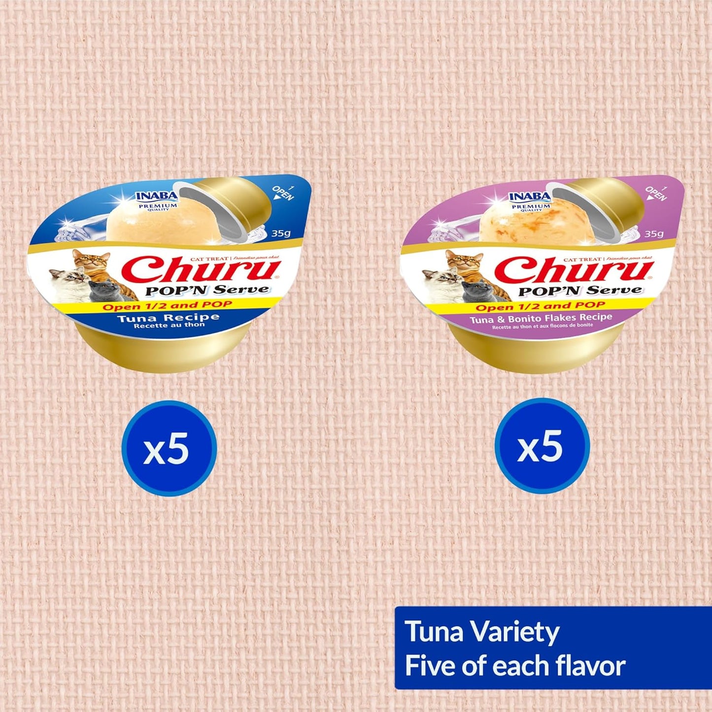 Close up of Inaba Churu tuna and bonito flakes texture