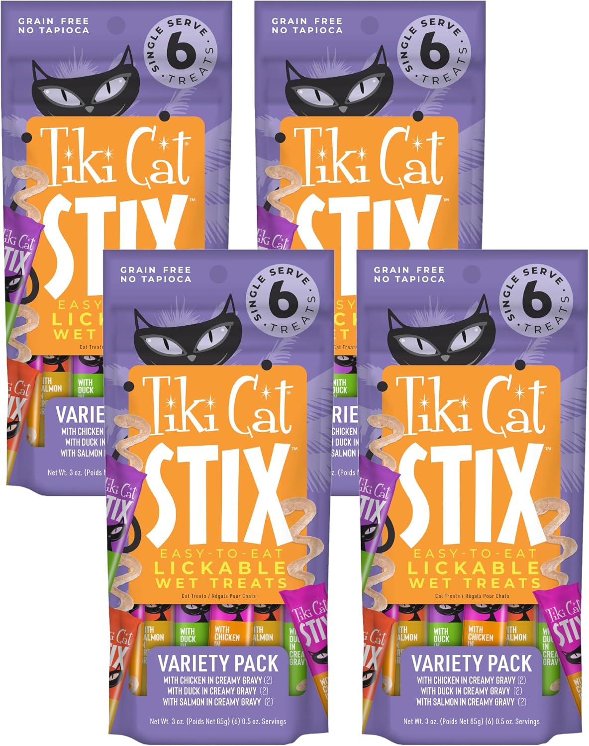 Tiki Cat Stix Mousse Treats, Single Serve Indulgent Lickable Treat or Dry Food Topper, Variety Pack with Salmon, Chicken, and Tuna, 3 oz. Pouch - Image 12