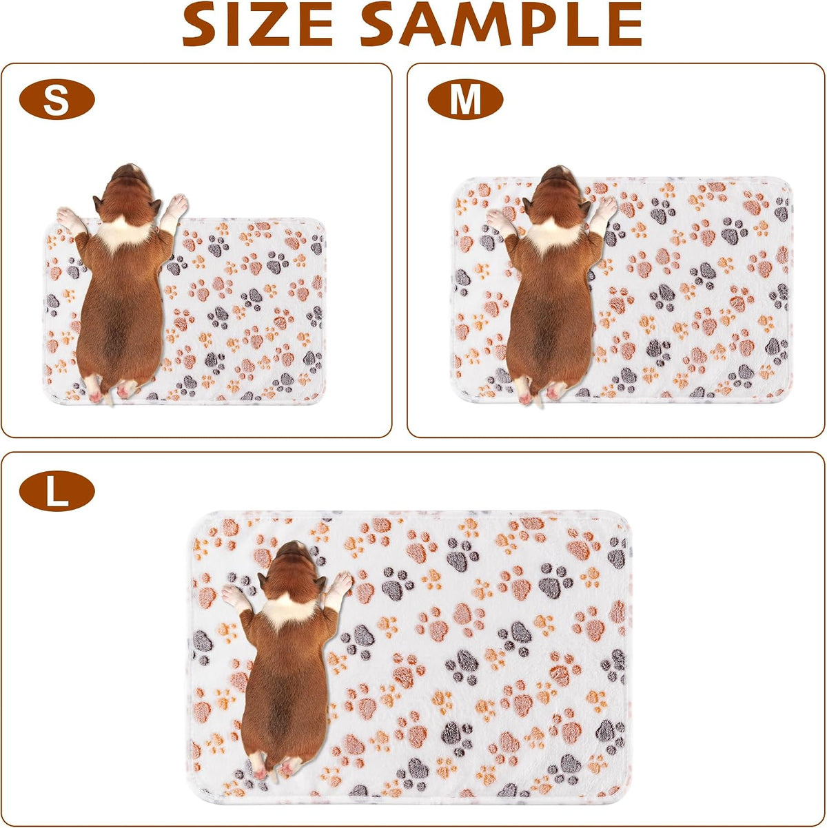 Three pack of Yintrest flannel dog blankets spread out on a living room sofa.