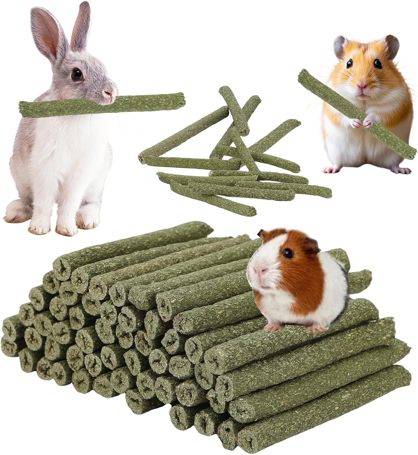 Artkida Timothy hay chew sticks front view of packaging for small pet treats.