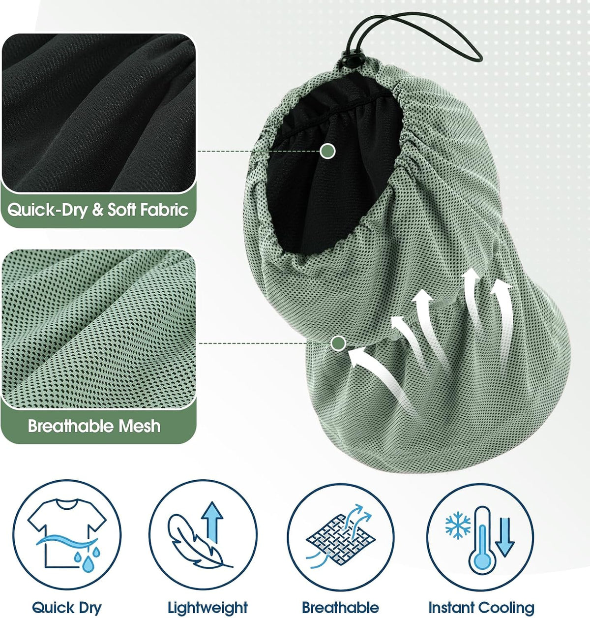 ROZKITCH cooling dog snood mesh fabric close up detail