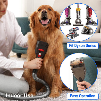 Kodahome dog vacuum attachment cleaning pet hair directly from a golden retriever