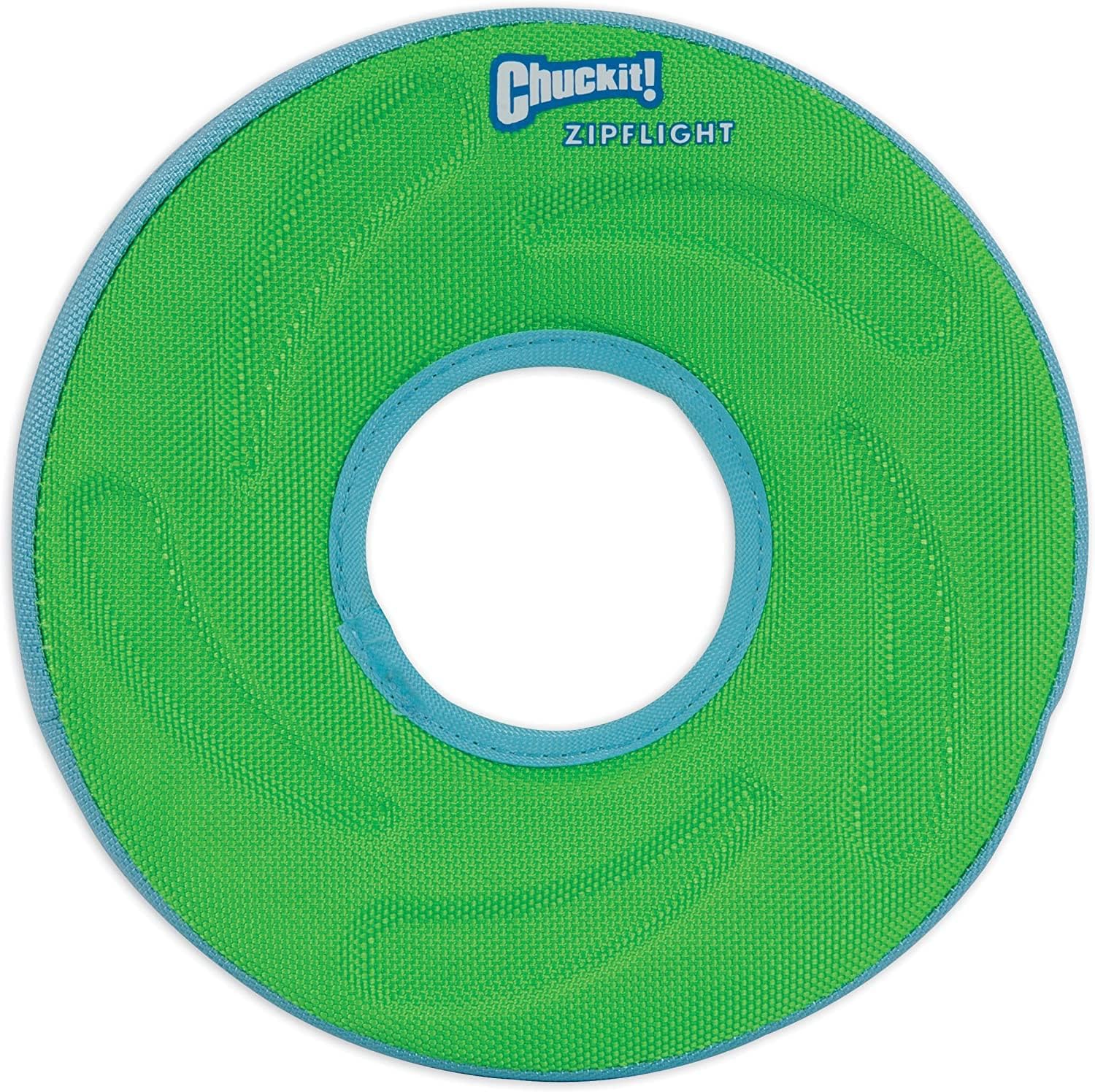 Close up of rugged nylon material on Chuckit flyer