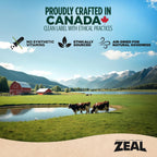 Zeal Canada cat food ingredient list on 14.1 ounce bag