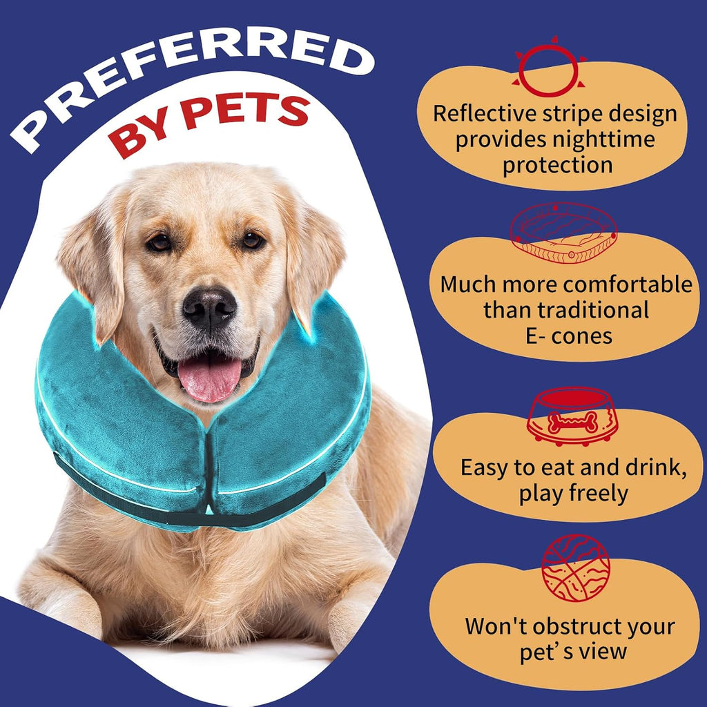 Premium doggie recovery donut neck collar preventing wound licking after surgery