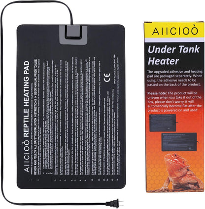 Diagram showing Aiicioo heater placement on terrarium
