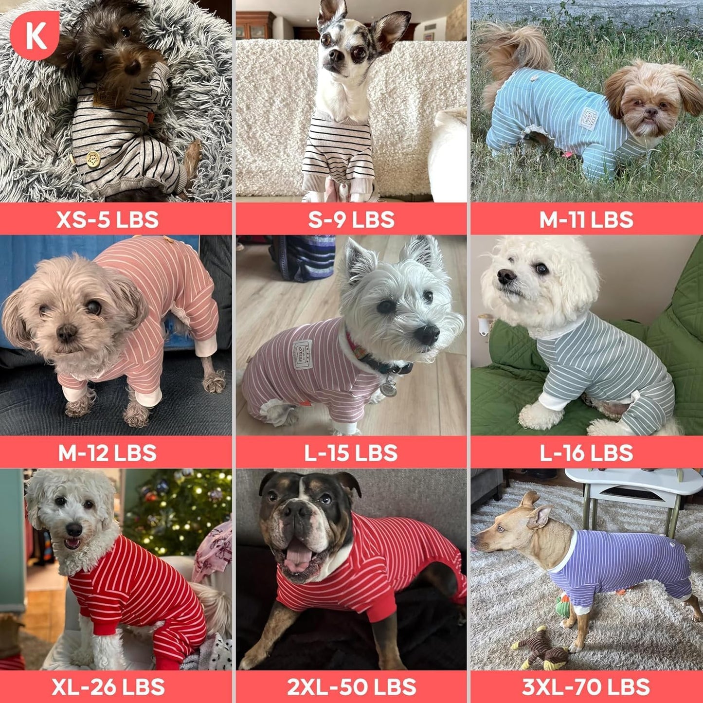 KYEESE pet sleepwear high cut belly design details for dogs