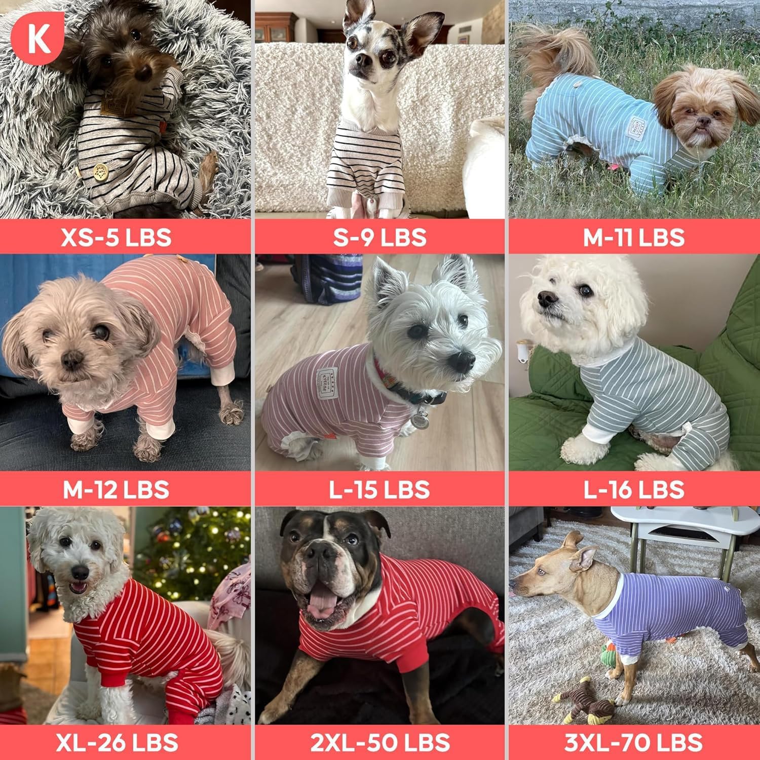 KYEESE pet sleepwear high cut belly design details for dogs