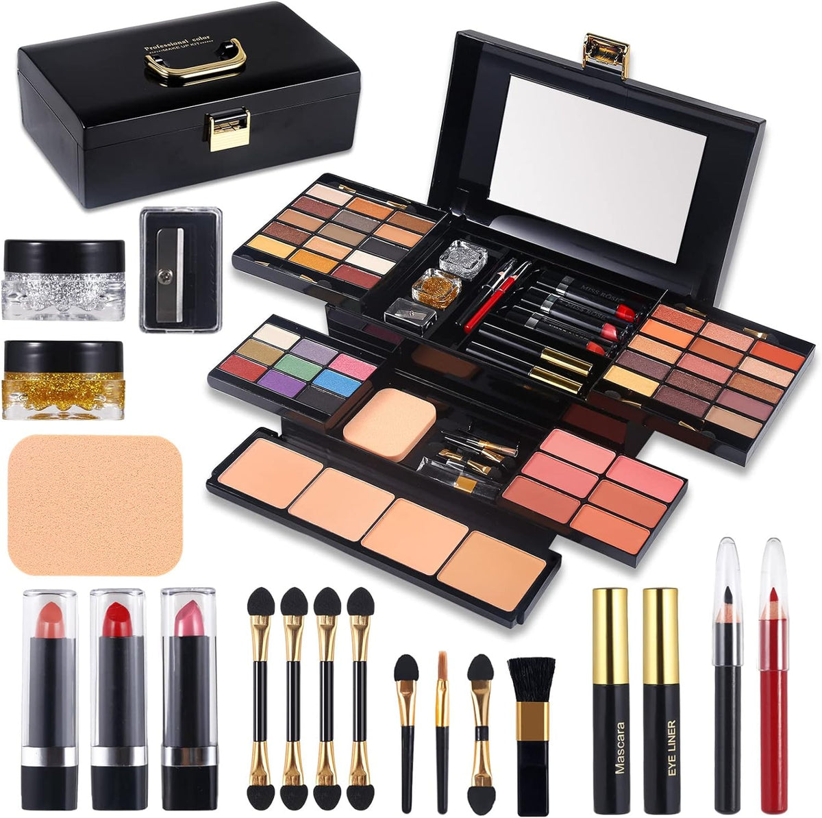 Morneca 58 color professional makeup kit front view