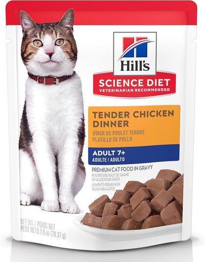Hill's Science Diet Adult 7+ Wet Cat Food Variety Pack, Chicken & Tuna, 2.8 oz. Pouches, 12-Pack - Image 13