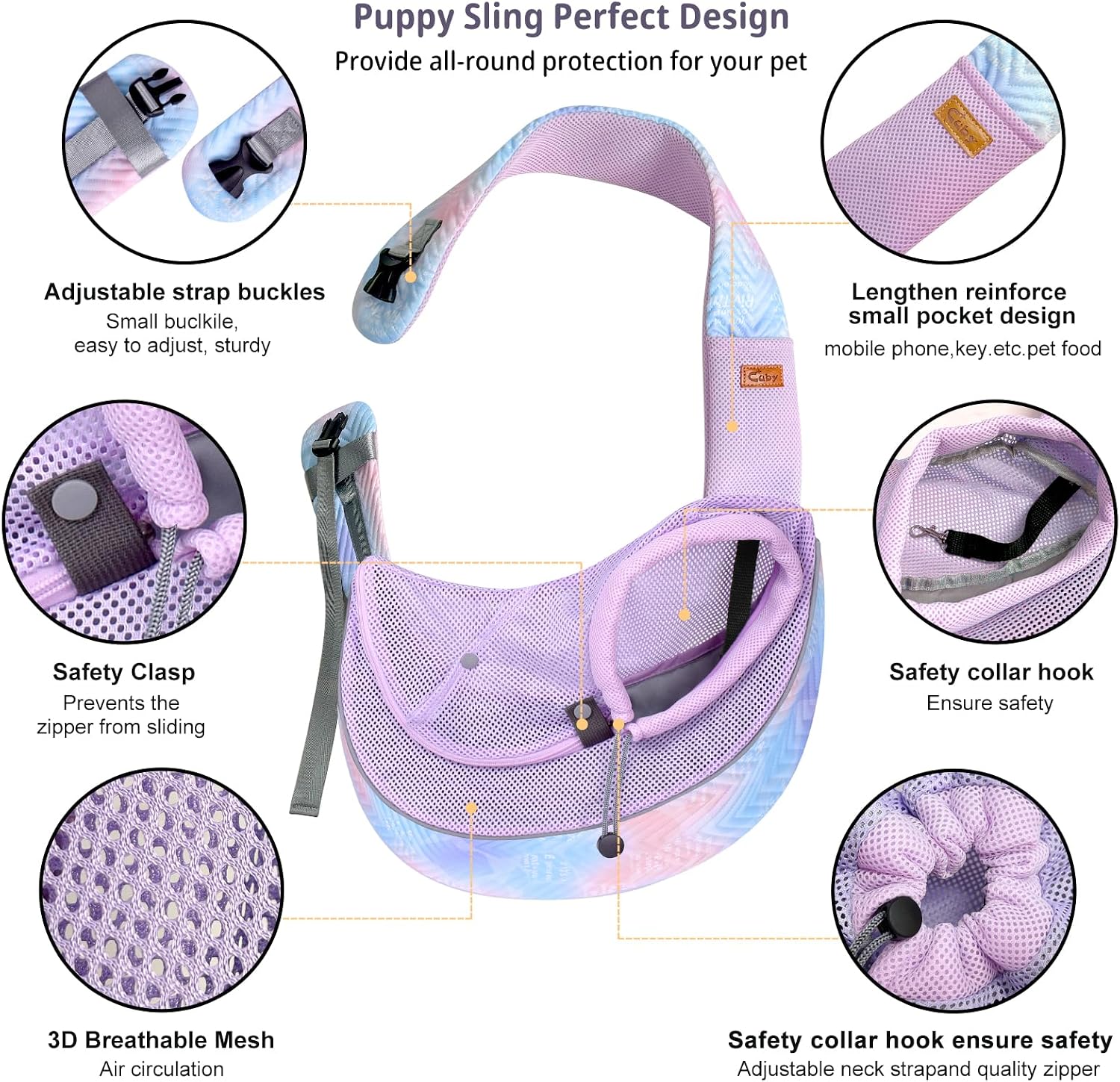 Adjustable shoulder strap detail of Cuby pet carrier