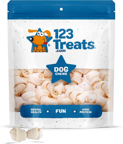 123 Treats Dog Rawhide Bones: Rawhide Bones Chews 3-4" Premium Raw Hide Dog Bone, Free Range Grass Fed Cattle with No Hormones, Additives or Chemicals, Tasty Long Lasting Chews for Dogs, Pack of 15 - Image 9