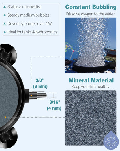 Pawfly fish tank bubble diffuser showing connection nozzle for standard airline tubing