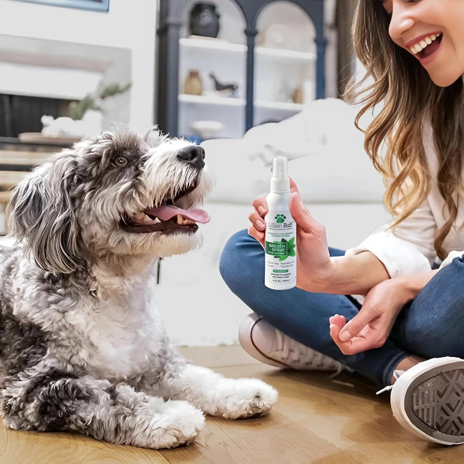 Lillian Ruff vegan pet dental care spray bottle
