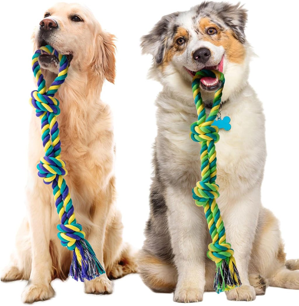 SHARLOVY Large Tough Chew Toys for Aggressive Chewers Large Breed,Heavy Duty Dental Rope Toys Kit for Medium Dogs,5 Knots Indestructible Cotton Puppy Teething Chew Tug Toy Set of 9 - Image 15