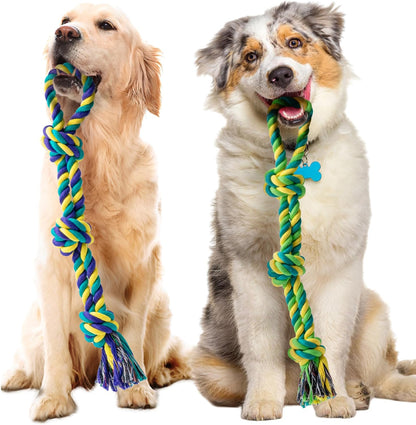 SHARLOVY Large Tough Chew Toys for Aggressive Chewers Large Breed,Heavy Duty Dental Rope Toys Kit for Medium Dogs,5 Knots Indestructible Cotton Puppy Teething Chew Tug Toy Set of 9 - Image 15
