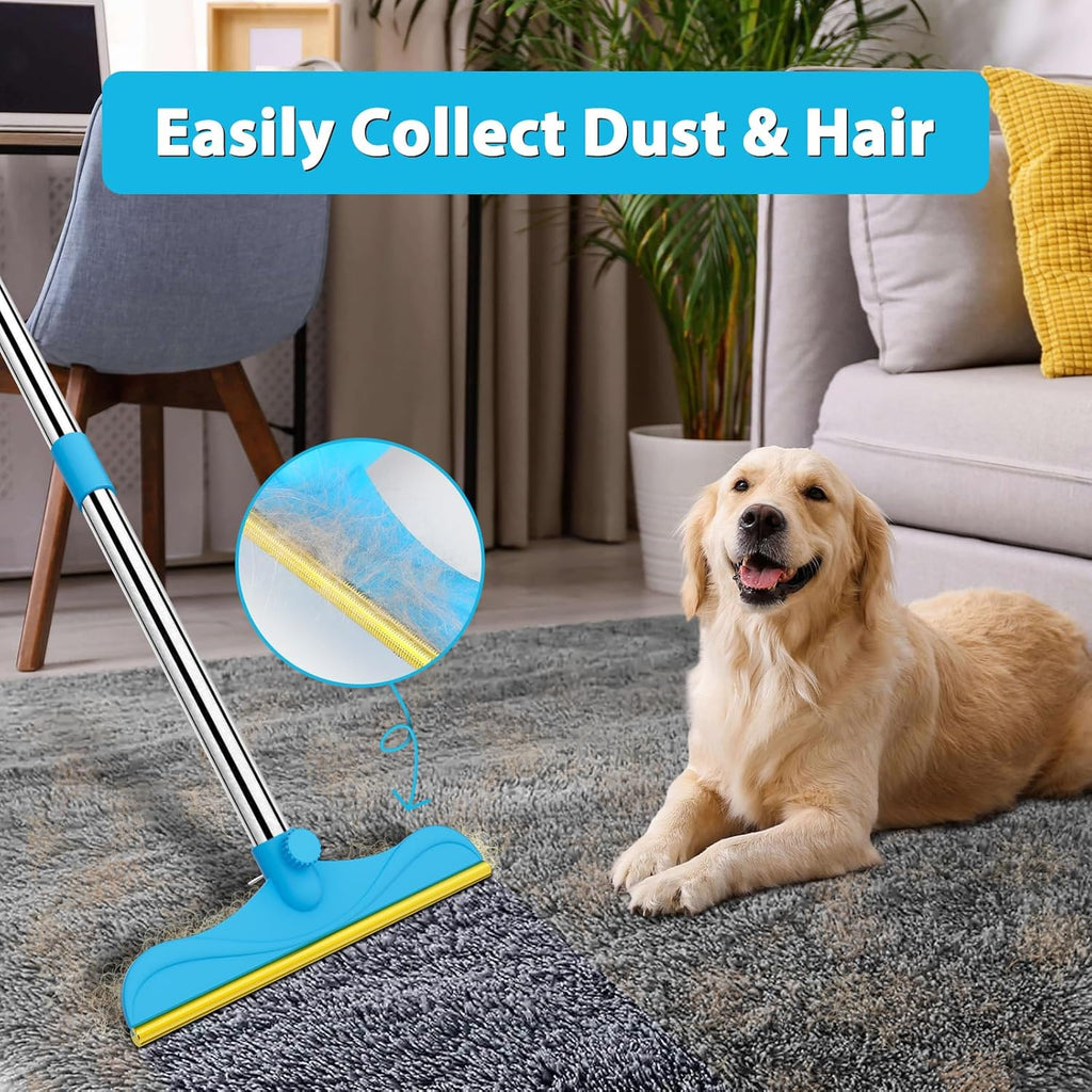 Eaersan pet hair removal tool with adjustable aluminum handle