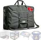 Shinvan heavy duty dog crate storage bag front view showing front pocket and reinforced handles.