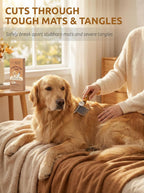 Professional pet grooming rake for removing deep knots