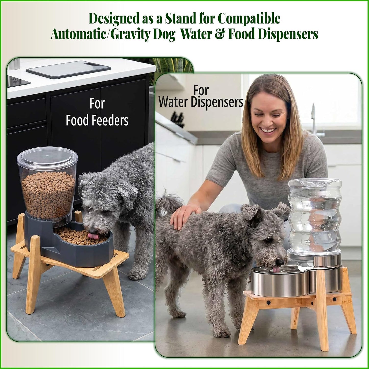 ZPirates premium wood gravity feeder stand showing slanted stable legs