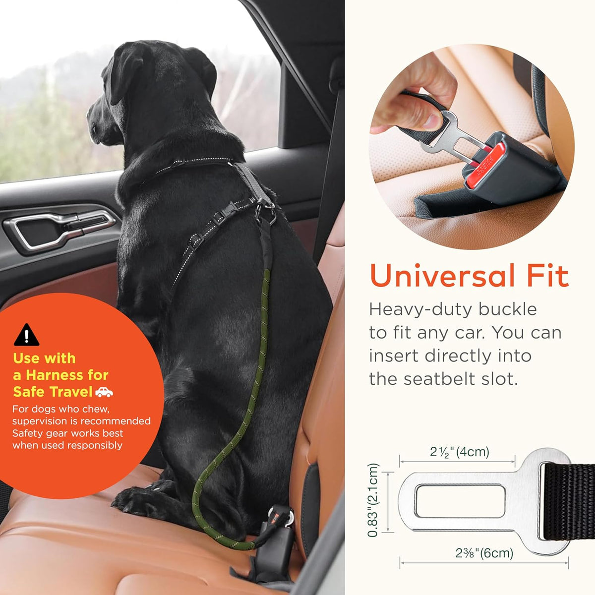 Arca Pet dog seat belt swivel mechanism showing 360 degree rotation