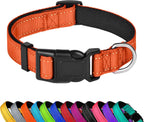 Reflective Dog Collar, Adjustable Soft Neoprene Padded Nylon Pet Collars with Buckle for Medium Dogs, Teal,M - Image 9