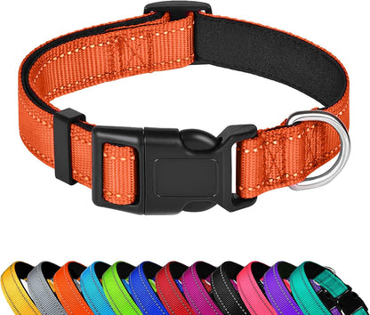 Reflective Dog Collar, Adjustable Soft Neoprene Padded Nylon Pet Collars with Buckle for Medium Dogs, Teal,M - Image 9
